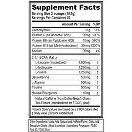 EVL BCAAs Amino Acids Powder - BCAA Energy Pre Workout Powder for Muscle Recovery Lean Growth and Endurance - Rehydrating Post Workout Recovery Drink with Natural Caffeine - Furious Grape