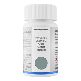 MG PRIME Autolack Lackstift Set für Skoda 9559 / 8B Arctic Green Metallic Basislack Klarlack je 50ml