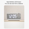 Projection Alarm Clock USB Rechargeable White Light Snooze Function Adjustable