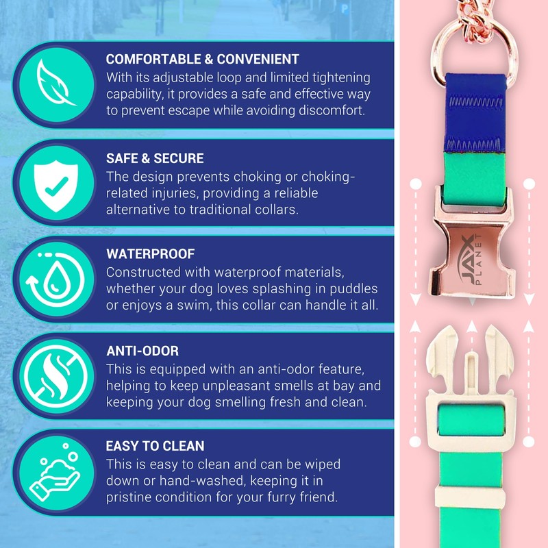 Jelly Waterproof Martingale Dog Collar, No Pull Nylon Collar with