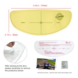 XII WY Universal Motorcycle Full Face Helmet Shield Anti Fog Film,Yellow Visor Lens Insert Fog Resistant Waterproof Sticker