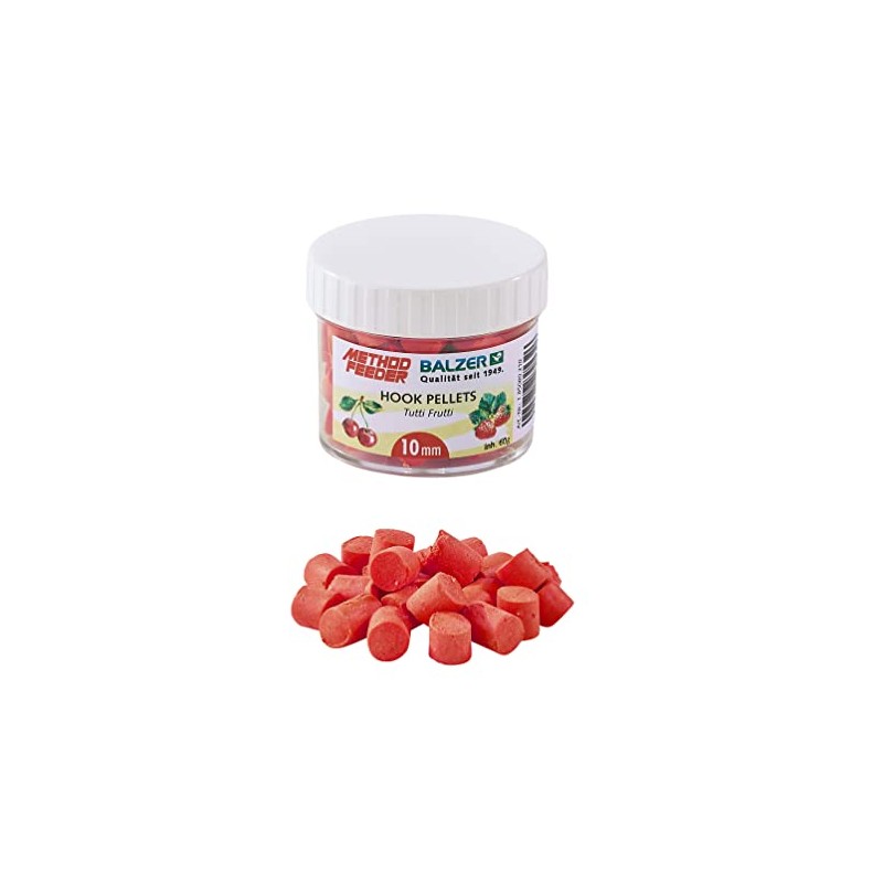 Balzer Method Feeder Hook Pellets 10 mm Red Tutti Frutti