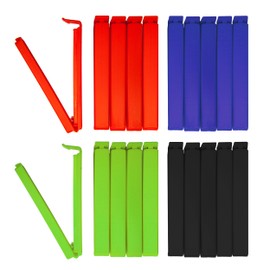 BUNEO Colorado Bag Clips (Pack of 20) | 20 Sealing Clips / Bag Clips / Clips, 5 of Each in the Colours Red, Green, Blue and Black as well as with 11 cm Length Cliptastic Functional Quality