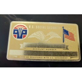 Perma-Plates Vintage Perma-Plate Nurse RN Social Security ID Card  nos  1970'S