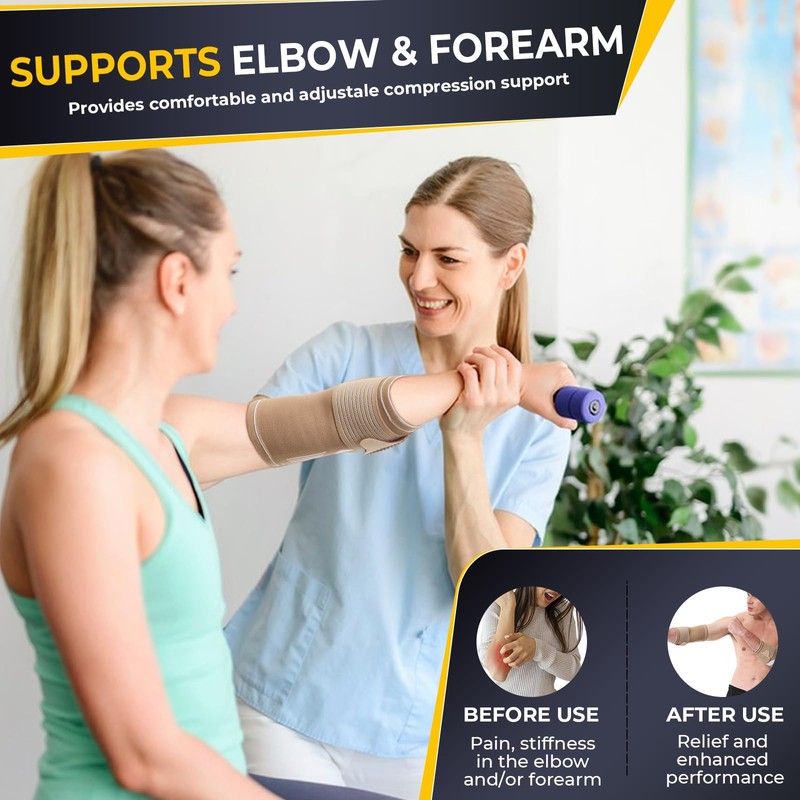 NeoTech Care Elbow Support Brace (Beige, Size M, 1 Unit)
