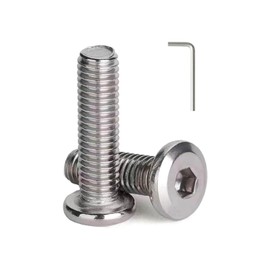 M5 x 12mm (25 Pack) Metric Flat Head Hex Socket Cap Screws Bolts, 304 Stainless Steel 18-8, Hex Drive, Bright Finish, Fully Machine Thread
