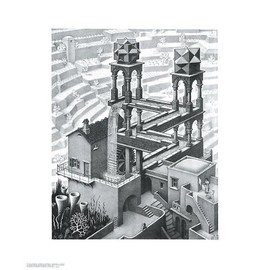 Picture Peddler Waterfall M. C. Escher Fantasy Nature Poster Print 21.5x25.5