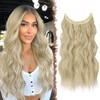 FESHFEN Secrets Hair Extensions Long Wavy Ash Blonde Hair Extensions