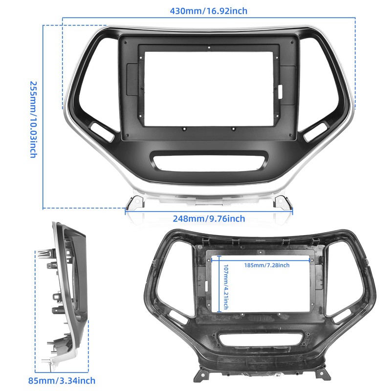 for Jeep Cherokee 2013-2018, in Dash Installation Install Frame Mount