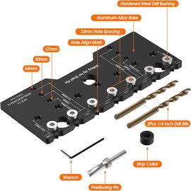 Hinge Opening Locator, Shelf Pin Jig, 5mm Cabinet Adjustable Shelf Jig Drilling Guide, Straight Hole Drilling Template, Woodworking Tool