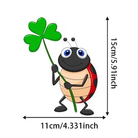 2 Pack Cute Cartoon Ladybug Vinyl Decal 4.33"x5.91", Fun Waterproof Stickers for Cars, Trucks, Motorcycles, Windows, Laptops, PVC Material |#TM36B