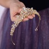 Teyglen Wedding Tiara and Crown for Women Gold Crystal Rhinestone
