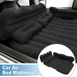 A ABSOPRO Car Air Mattress Sleeping Mat Comfortable 50.39"x30.31"x5.91" Back Seat Bed Camping Air Mattress Bed with Pillows for Car SUV Black