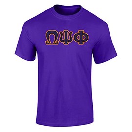 Omega Psi Phi Embroidered Twill T Shirt Purple Medium Regular