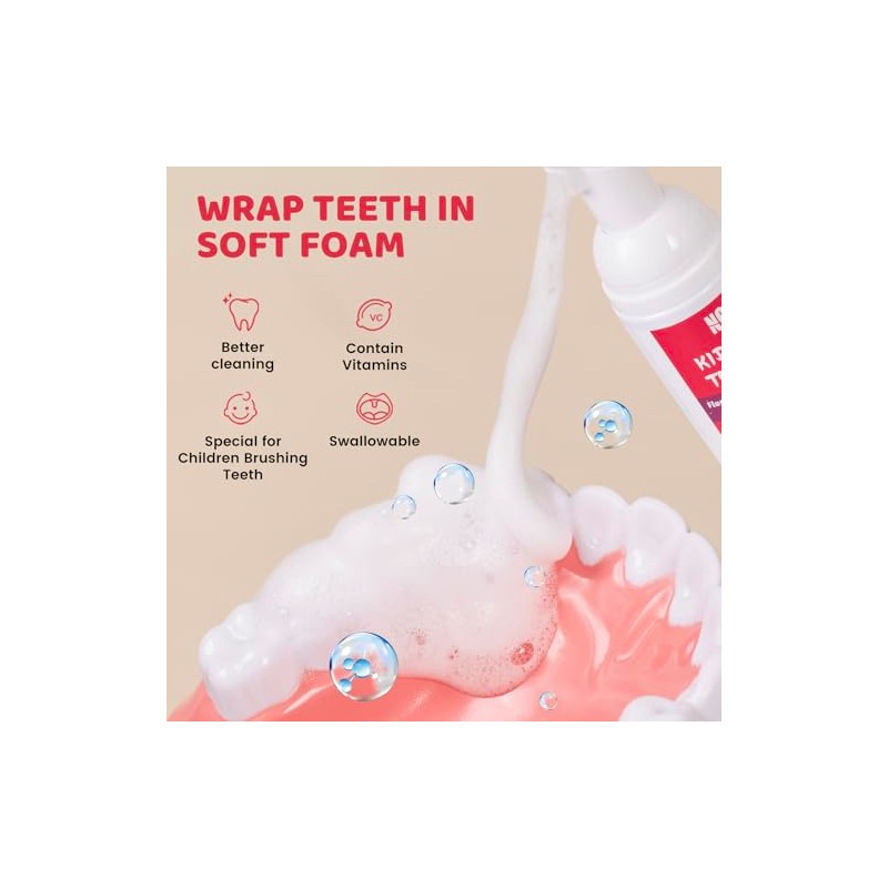 NOHOO Fluoride Free Kids Foam Toothpaste - Fruit Flavors