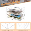4 Pack- Stackable Paper Letter Tray,Clear Acrylic Magazine Holder and