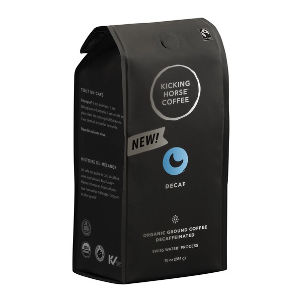 Kicking Horse Coffee - Decaf, Swiss Water Process, Ground 100% Arabica Coffee | Dark Roast | All Organic & Fairtrade | 284 g