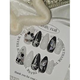 Snowflake [Handmade Nail Tip] Emily Nail - Short Oval / 눈송이 [수제네일팁] 에밀리네일 - 숏오발