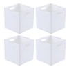 Haodehen 4-Pack Collapsible Plastic Storage Cube Organizer, White Foldable Cube