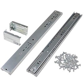 Gobrico 12in Full Extension Soft/Self Close Ball Bearing Rear/Side Mount Drawer Slides with Brackets - 2 Pair Pack