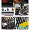 TNTOR - Cepillo para parrilla con raspador, mango ajustable de