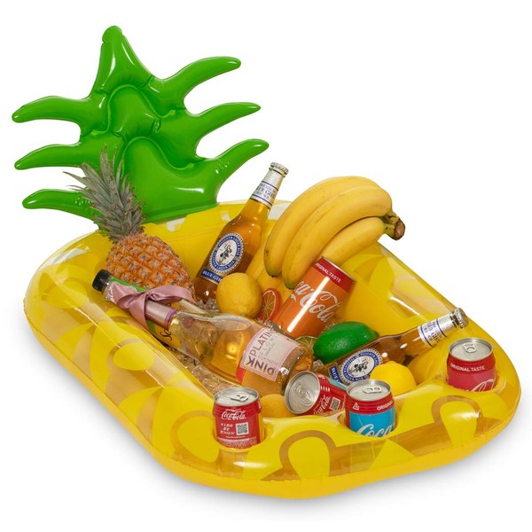 VICKEA Inflatable Pineapple Drink Holder, Pool Party Drink Float for