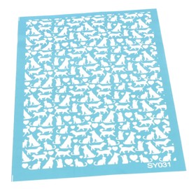 LALAFINA 1sheet Mesh Stencil for Polymer Clay Crafts Heart Dog Cat Pattern Silk Screen Stencil for Jewelry and Decorations Lightweight and Easy to Use