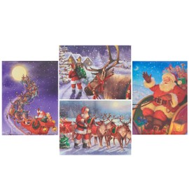 Box of 24 Assorted Festive Santa Multiple Charity Christmas Cards In 4 Designs 556980