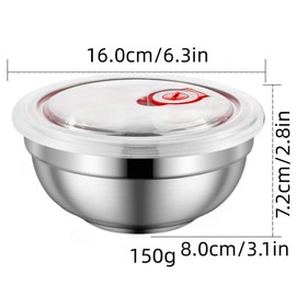 Ceiteo 28 Oz Stainless Steel Large Bowls Set of 6, Metal Double-walled Insulated Noodle Soup Bowls with Lids for Adult, Dishwasher Safe and Unbreakable