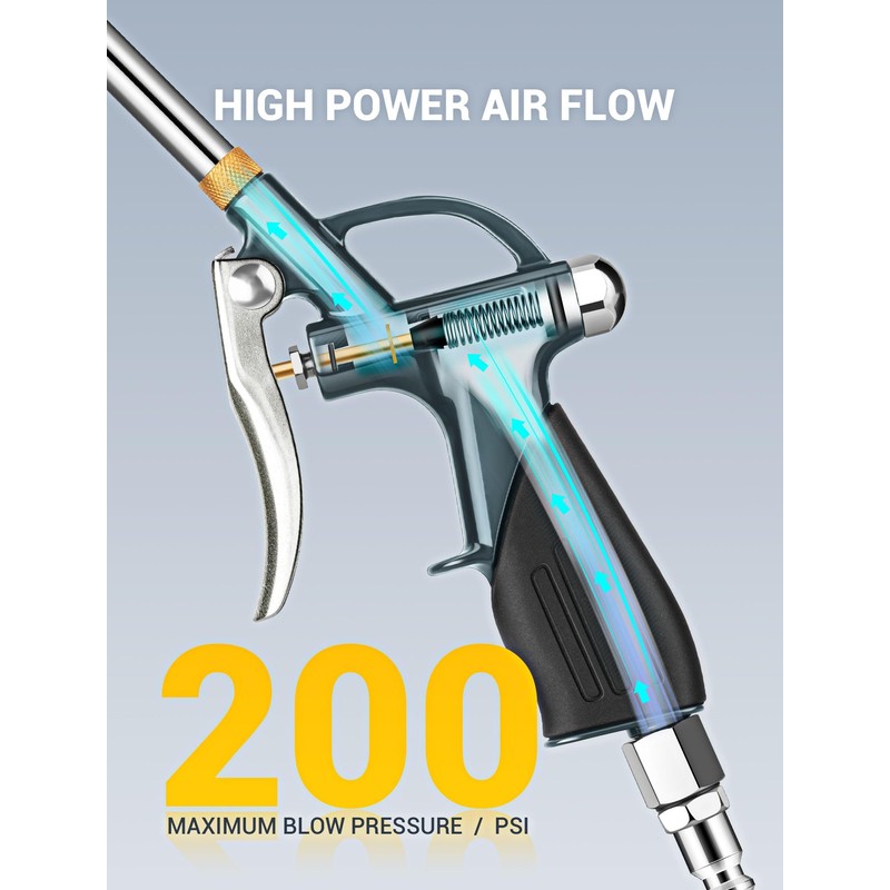 JASTIND High Pressure Air Blower Gun, 19-28 Inch Extension Long