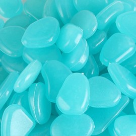 MOCNT Pack of 300 Luminous Stones Garden Glow in the Dark Pebbles Fluorescent Stones for Garden Aquarium Decoration Light Blue 17-13 mm