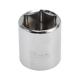 HEROFFIX 1 Pcs Impact Socket Durable Hardware Tool 38mm Silver Tone Carbon Steel 6 Point 23mm for Car Motorcycle Dirtbike Repair 1/2 Inch Drive