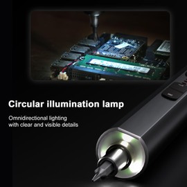 Elektroschrauber, KKnoon Multifunktionsbohrer, Polierer, Hobel, 3-Gang-Einstellung, 30000 U/min Hochgeschwindigkeitsmotor mit Beleuchtungslampe für Zuhause, Auto, Büro, Reisen