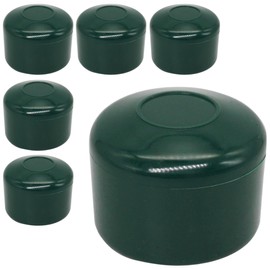 SKIR'CO RAL 6005 Fence Post Caps Round 42 mm Green Plastic Caps for Round Fence Posts Fence Post Covers Moss Green (Pack of 6)