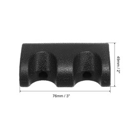 PATIKIL 2 Holes Cue Holder, Rubber Portable Pool Stick Holder Cue Rest Against Table for Billiard, Black