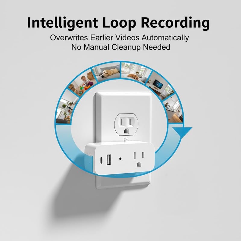 ULar 1080P 2.4GHz WiFi Socket Camera with App Remote View