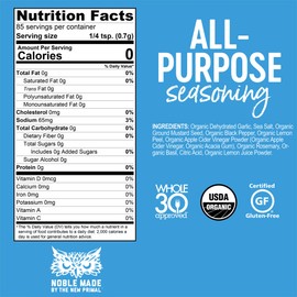 The New Primal Noble Made by Seasoning Versatile Spice & Dry Rub, USDA Organic, Whole30, Gluten-Free, Paleo & Keto Friendly All Purpose, 4 Count