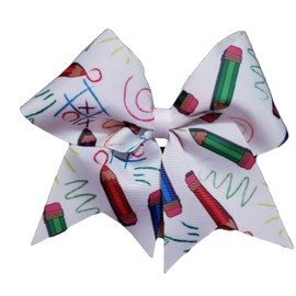 Cheer bows Preschool Schooldays Crayons and Pencils and writing Hair Bow