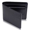 Men's Bi-fold Wallet, 2-fold, Genuine Leather, Large Capacity, 6, Black