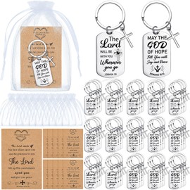 Siifert 50 Set Christian Cross Keychains Bulk Bible Verse Religious Prayer Gifts Keychain for Women Men(Rectangle Style)