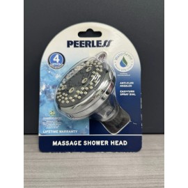 Peerless 4 Spray Massage Shower Head Pause Function Chrome Finish