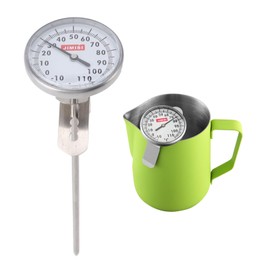 Termómetro de Leche para Cocinar Leche Al Vapor - Termómetro de Olla para Yogur, Suministros para Hacer Queso y café con Clip para café Expreso, Termómetro de Bar para Hacer