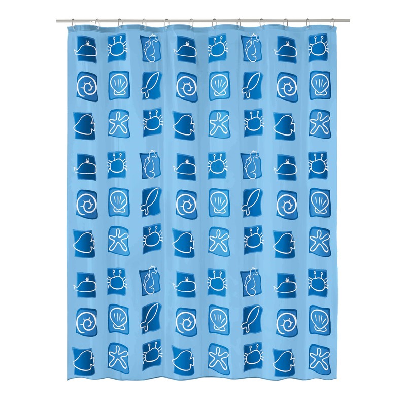 Kleine Wolke Shower Curtain with Sealife Motif 180 x 200