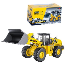 Qcar 1/60 Wheeled Loader Heavy Duty Construction Metal Bulldozer, Loder Vehicle Toys for Kids, Outdoor Sandbox Car Toys, Birthday Gift Toddler Boy Kid