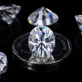 Moissanite Loose Stones Oval Cut Gemstones White D Color VVS1 Clarity Excellent Cut for Engagement Ring Pendant Necklace Jewelry Making with Certificate, 1.0 Carat, Gemstone, Moissanite