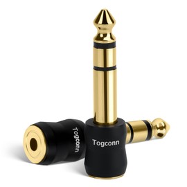 6.35mm 1/4 Inch to 3.5mm 1/8 Inch Adapter 2 Pack, 6.35mm Quarter Inch TRS Stereo Male to 3.5mm Female Jack Plug Gold-Plated Pure Copper Audio Converter Connector Premium Quality Series