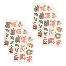 Minkissy 3sets Temporary Kids Adults Christmas Vinyl Sticker Xmas Body Stickers Set 6sheets*3