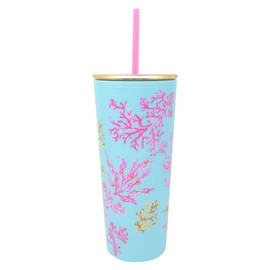 Lilly Pulitzer 24 oz Acrylic Tumbler with Straw, Royal Coral