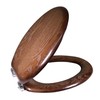 Dalton Wooden Elongated Soft Close Toilet Seat, Java Brown, Quick