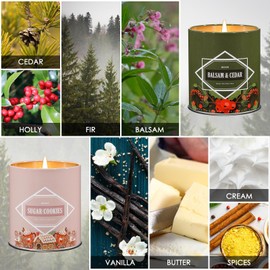 Christmas Candle Set, Christmas Scented Candle for Home, Winter Holiday Scented Candles, 4 Pack 36oz Soy Candles Gift, Christmas Scents of Balsam Cedar/Sugar Cookies/Vanilla Cupcake/Sparkling Cinnamon